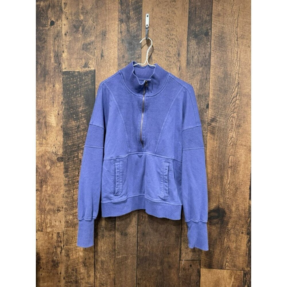 Free People Purple Half-Zip Sweatshirt